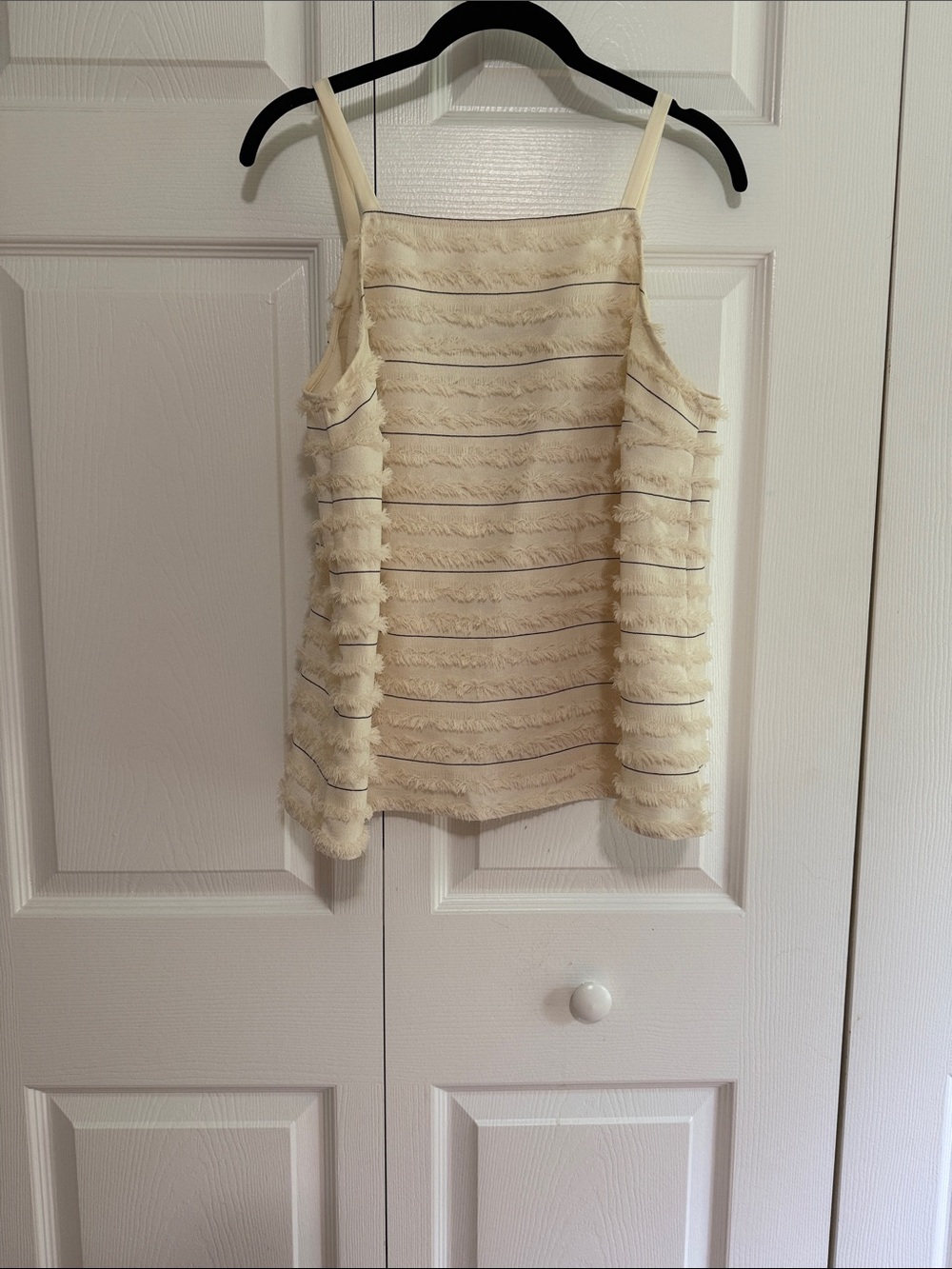 Maeve Cream Ruffle Fringe Tank Top